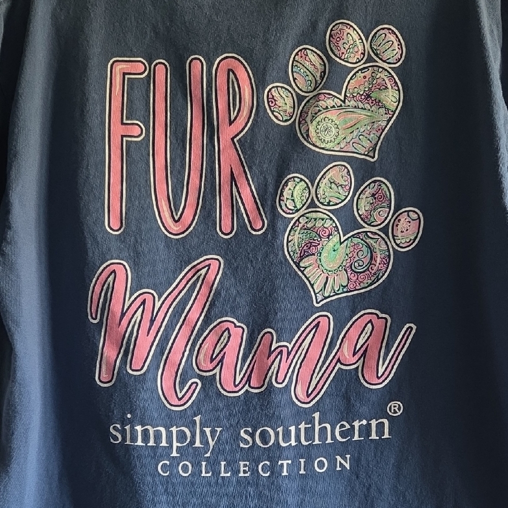 Simply Southern Fur Mama Blue Shirt